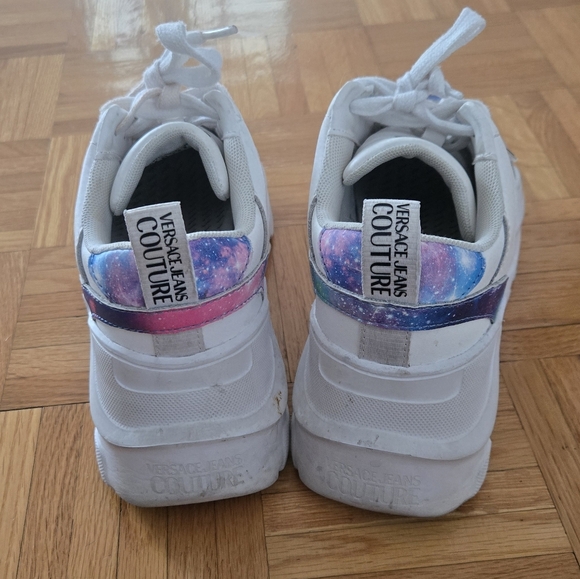 Versace Jeans Couture White Leather Sneakers Shoes Platform Chunky Lug Sole - Picture 5 of 16